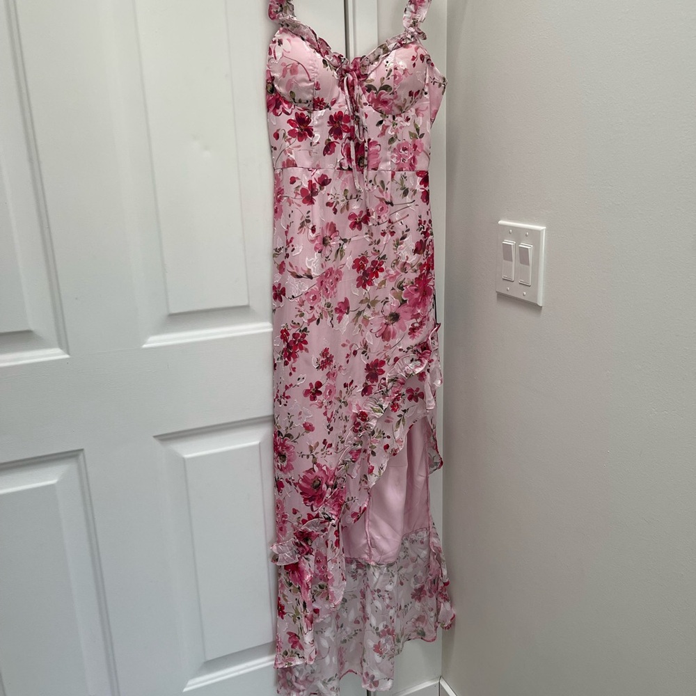 Lulus Loveable Spirit High-Low Floral Maxi Dress